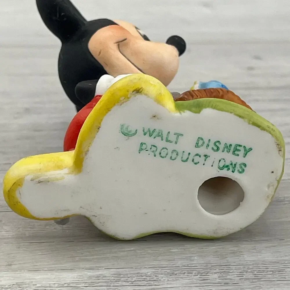 Vintage Walt Disney Productions Mickey Mouse Figurine Blue Bird House Statue